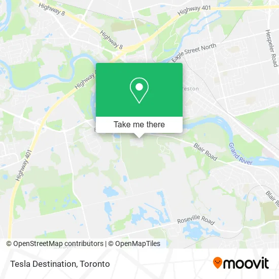 Tesla Destination map