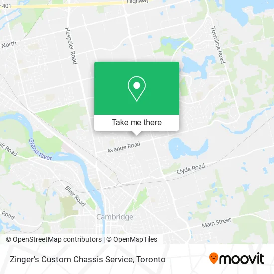 Zinger's Custom Chassis Service map