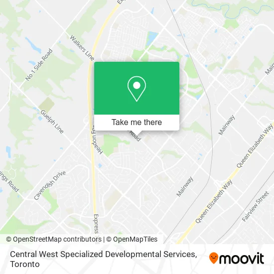 Central West Specialized Developmental Services map