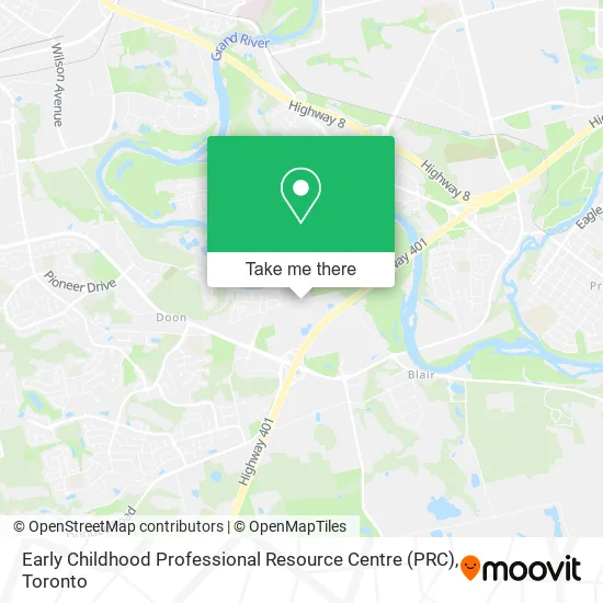 Early Childhood Professional Resource Centre (PRC) map