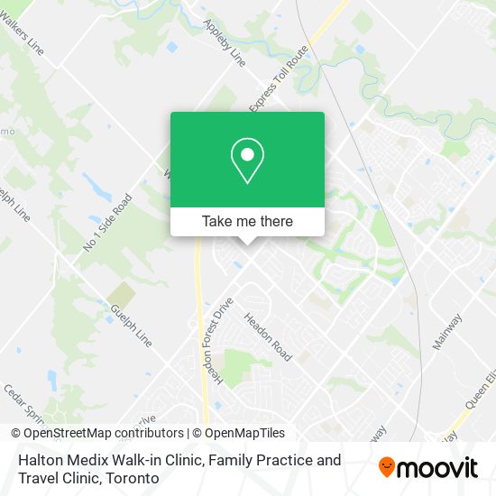 Halton Medix Walk-in Clinic, Family Practice and Travel Clinic plan