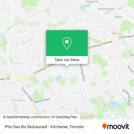 Pho Dau Bo Restaurant - Kitchener plan