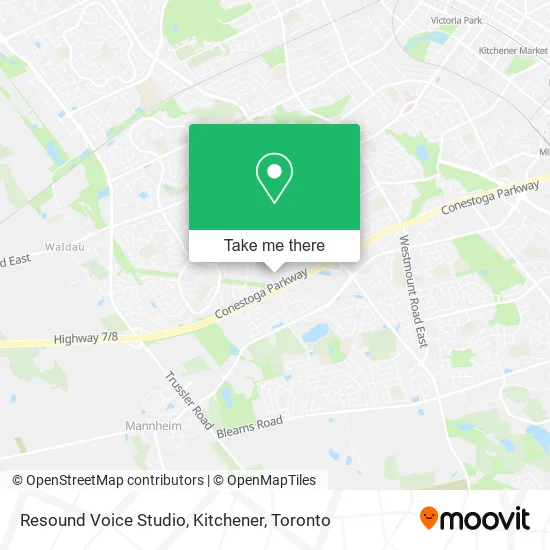 Resound Voice Studio, Kitchener map