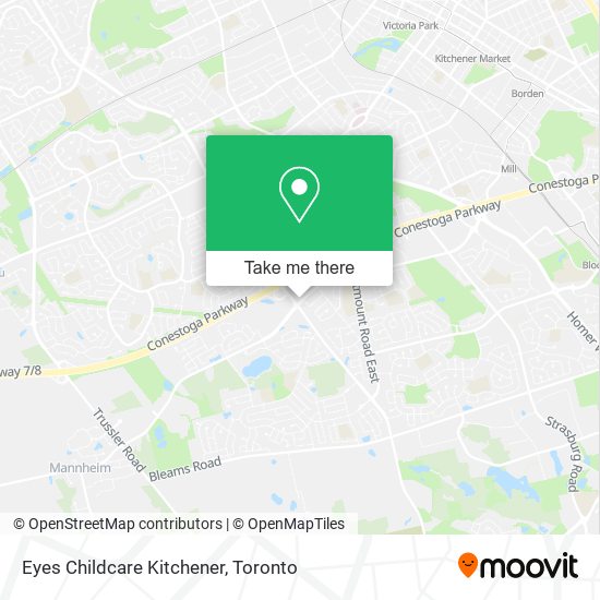 Eyes Childcare Kitchener map