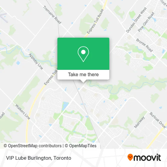 VIP Lube Burlington map