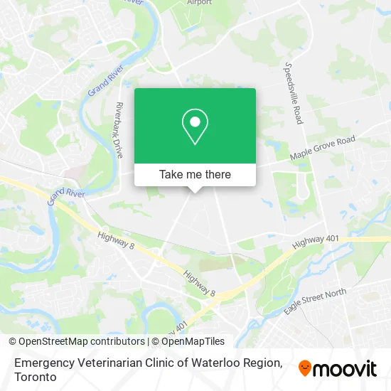 Emergency Veterinarian Clinic of Waterloo Region map