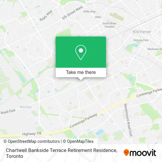 Chartwell Bankside Terrace Retirement Residence map