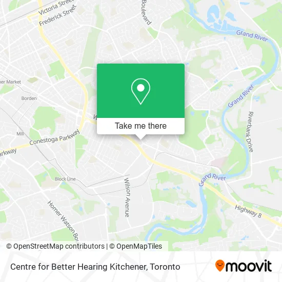 Centre for Better Hearing Kitchener map