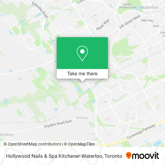 Hollywood Nails & Spa Kitchener-Waterloo map
