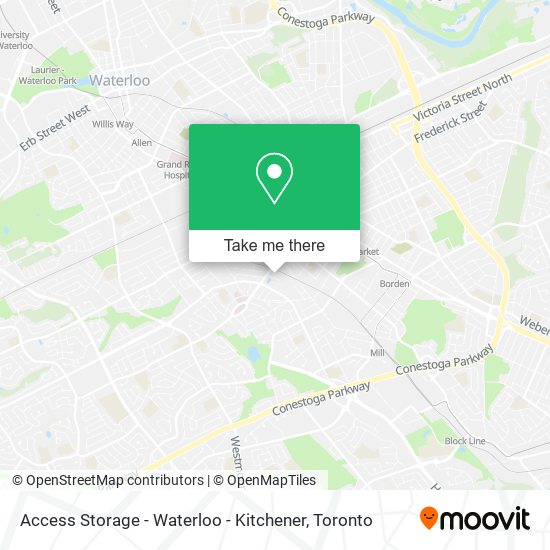 Access Storage - Waterloo - Kitchener map