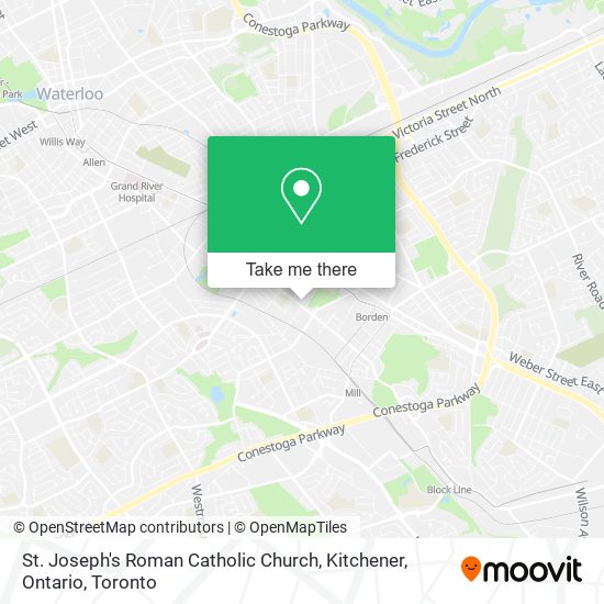 St. Joseph's Roman Catholic Church, Kitchener, Ontario map