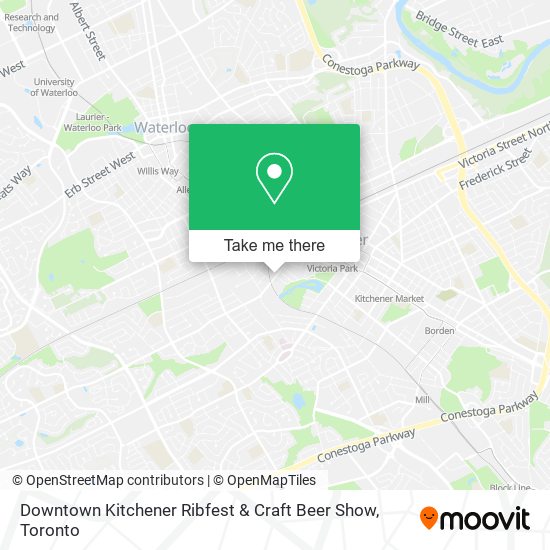 Downtown Kitchener Ribfest & Craft Beer Show map