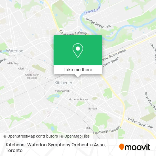 Kitchener Waterloo Symphony Orchestra Assn map