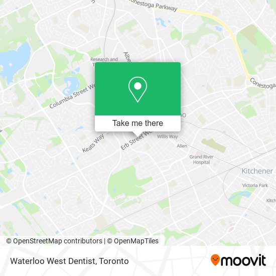 Waterloo West Dentist map