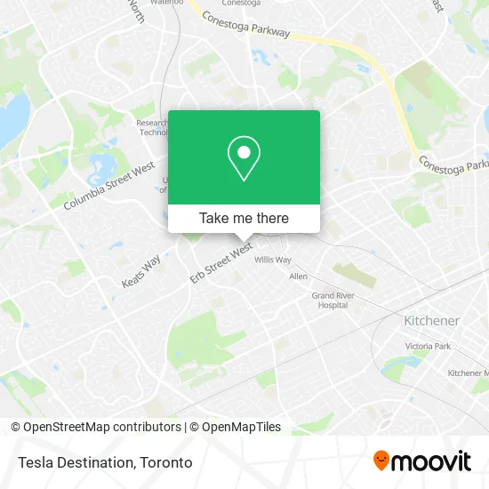 Tesla Destination map