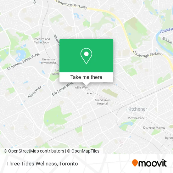 Three Tides Wellness map