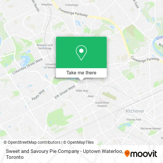 Sweet and Savoury Pie Company - Uptown Waterloo map