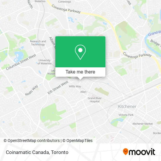 Coinamatic Canada map