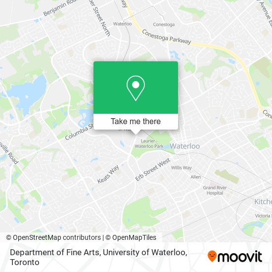 Department of Fine Arts, University of Waterloo map