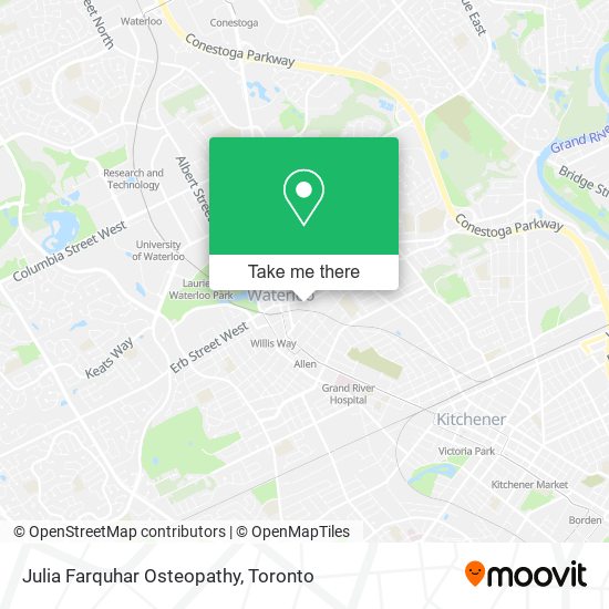 Julia Farquhar Osteopathy map