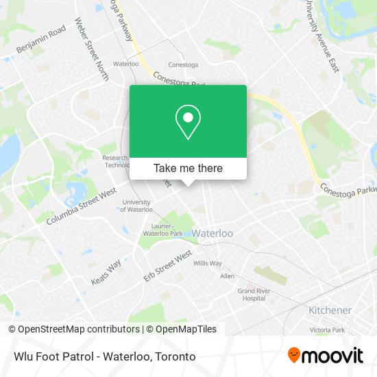 Wlu Foot Patrol - Waterloo map