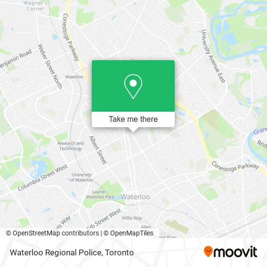 Waterloo Regional Police map