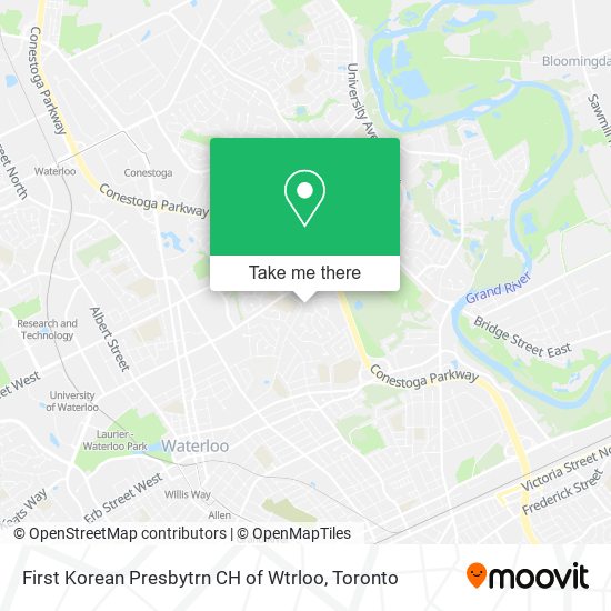 First Korean Presbytrn CH of Wtrloo map