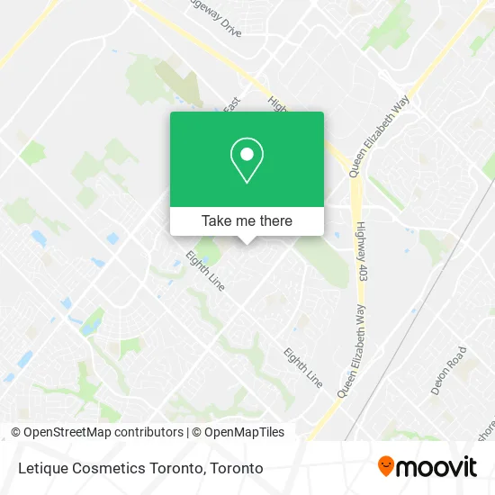 Letique Cosmetics Toronto map