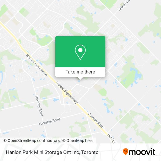 Hanlon Park Mini Storage Ont Inc map