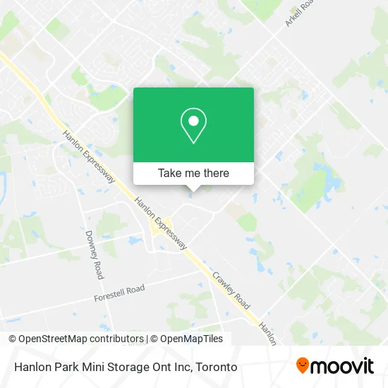 Hanlon Park Mini Storage Ont Inc map