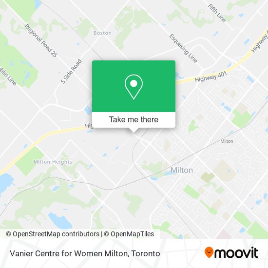 Vanier Centre for Women Milton map