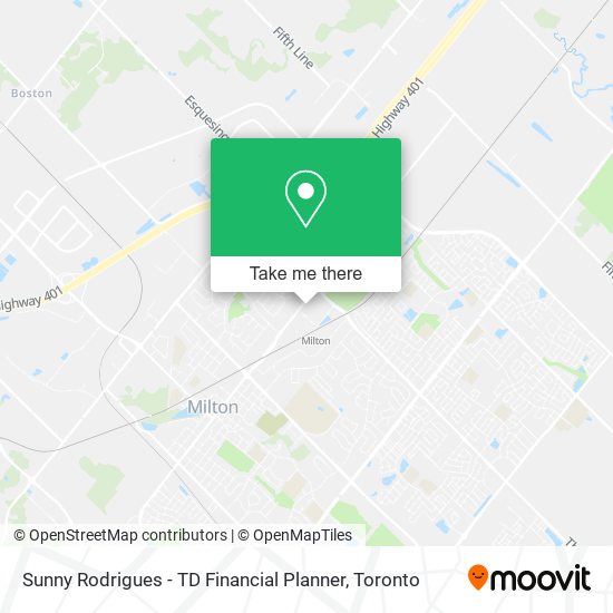 Sunny Rodrigues - TD Financial Planner map