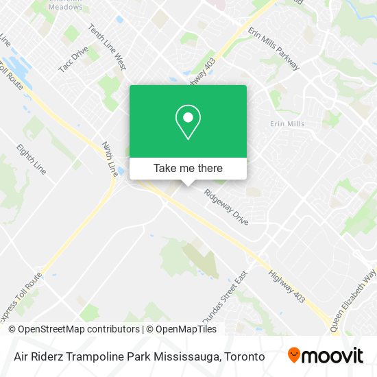 Air Riderz Trampoline Park Mississauga map