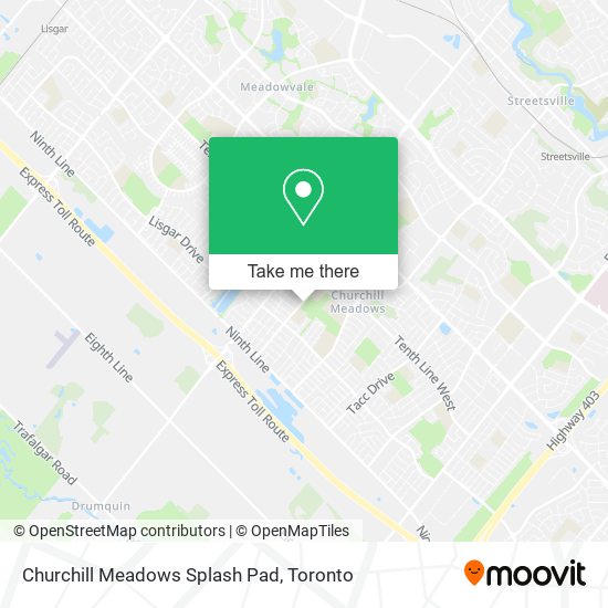 Churchill Meadows Splash Pad map