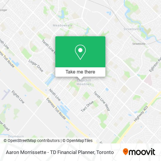 Aaron Morrissette - TD Financial Planner map