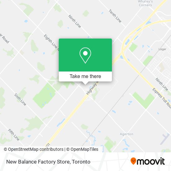 New Balance Factory Store map