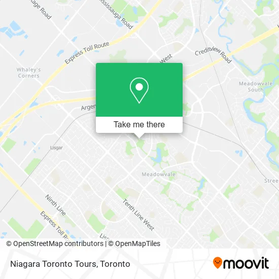 Niagara Toronto Tours map