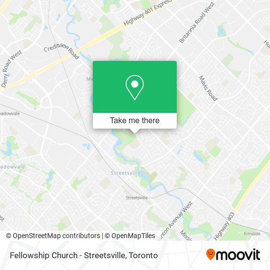 Fellowship Church - Streetsville map