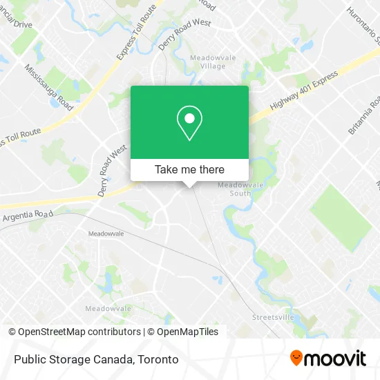 Public Storage Canada map