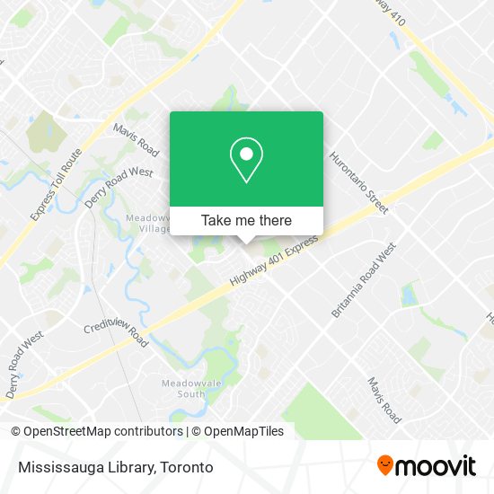 Mississauga Library map