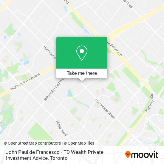 John Paul de Francesco - TD Wealth Private Investment Advice map