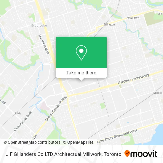 J F Gillanders Co LTD Architectual Millwork map