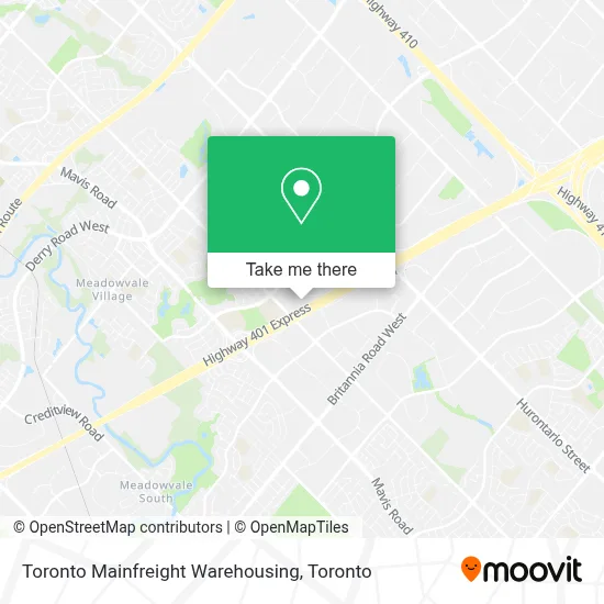 Toronto Mainfreight Warehousing map