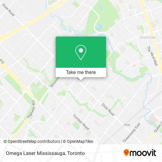 Omega Laser Mississauga map