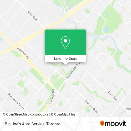 Big Joe's Auto Service map