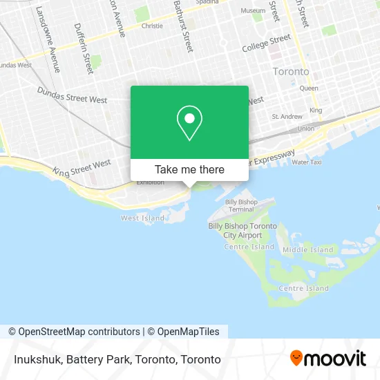 Inukshuk, Battery Park, Toronto map