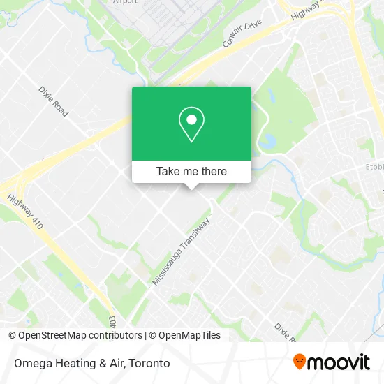 Omega Heating & Air map