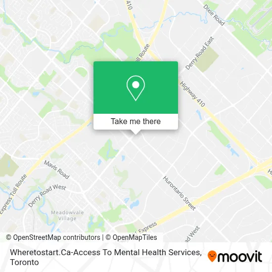 Wheretostart.Ca-Access To Mental Health Services map