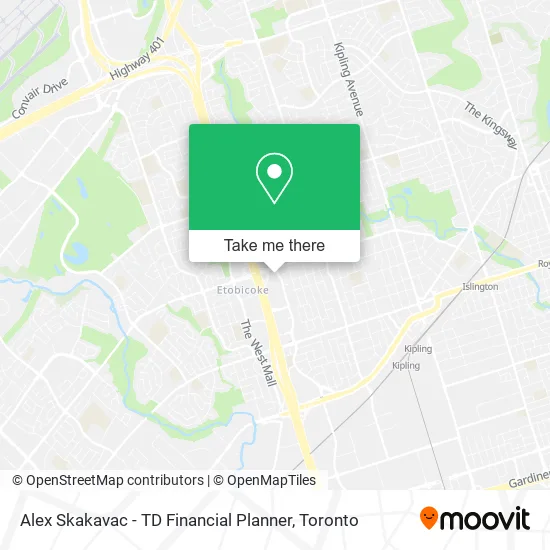 Alex Skakavac - TD Financial Planner map