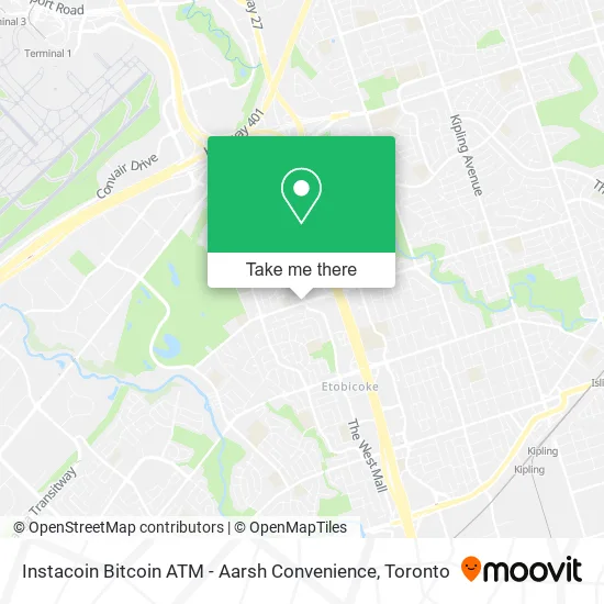 Instacoin Bitcoin ATM - Aarsh Convenience map